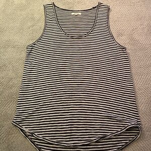 Madewell black and white striped tank
